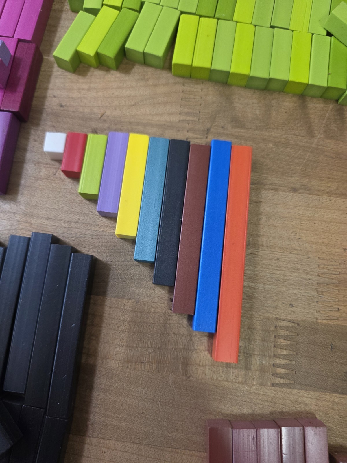 500 pcs Wooden Cuisenaire Rods Lot Home School Math Manipulatives w/books