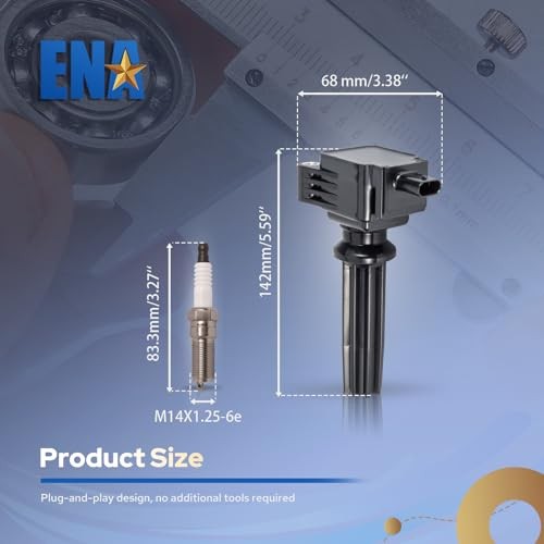 ENA Set of 4 Ignition Coil Pack 4 Platinum Spark Plug 2.0L 2.3L Compatible with