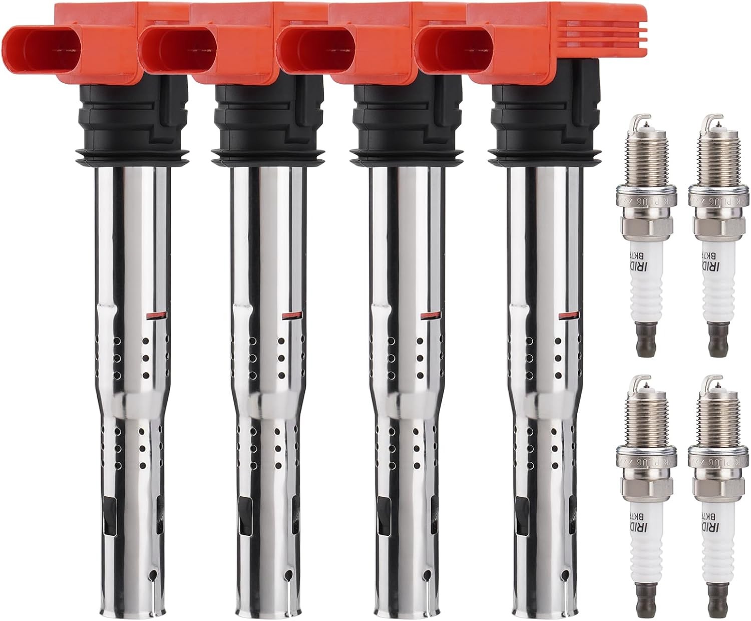 Ignition Coil Packs UF529 & Spark Plugs Set of 4,Compatible with Audi Volkswagen
