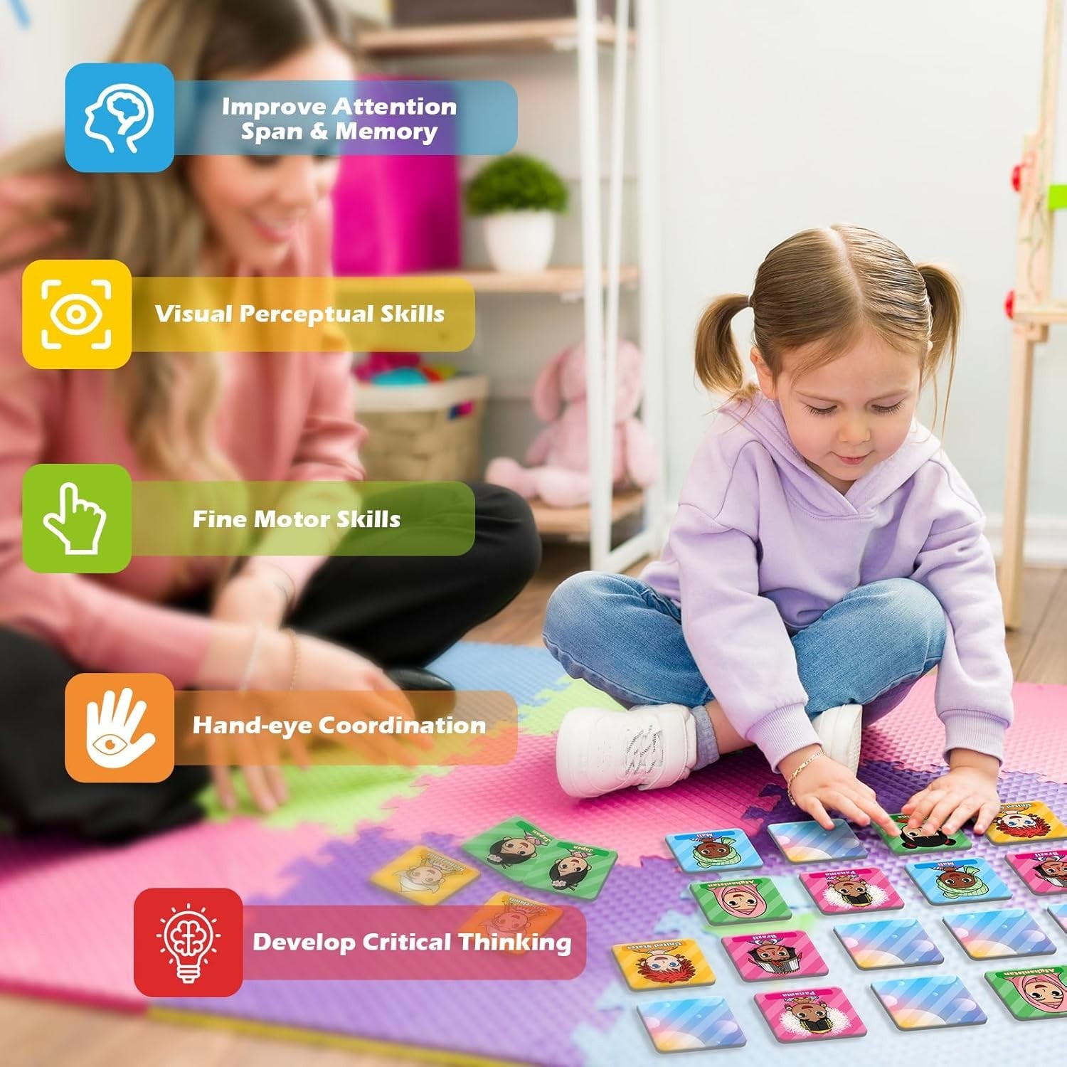 Aizweb Match Game, Memory, Children Around the World Countries 36 Pcs