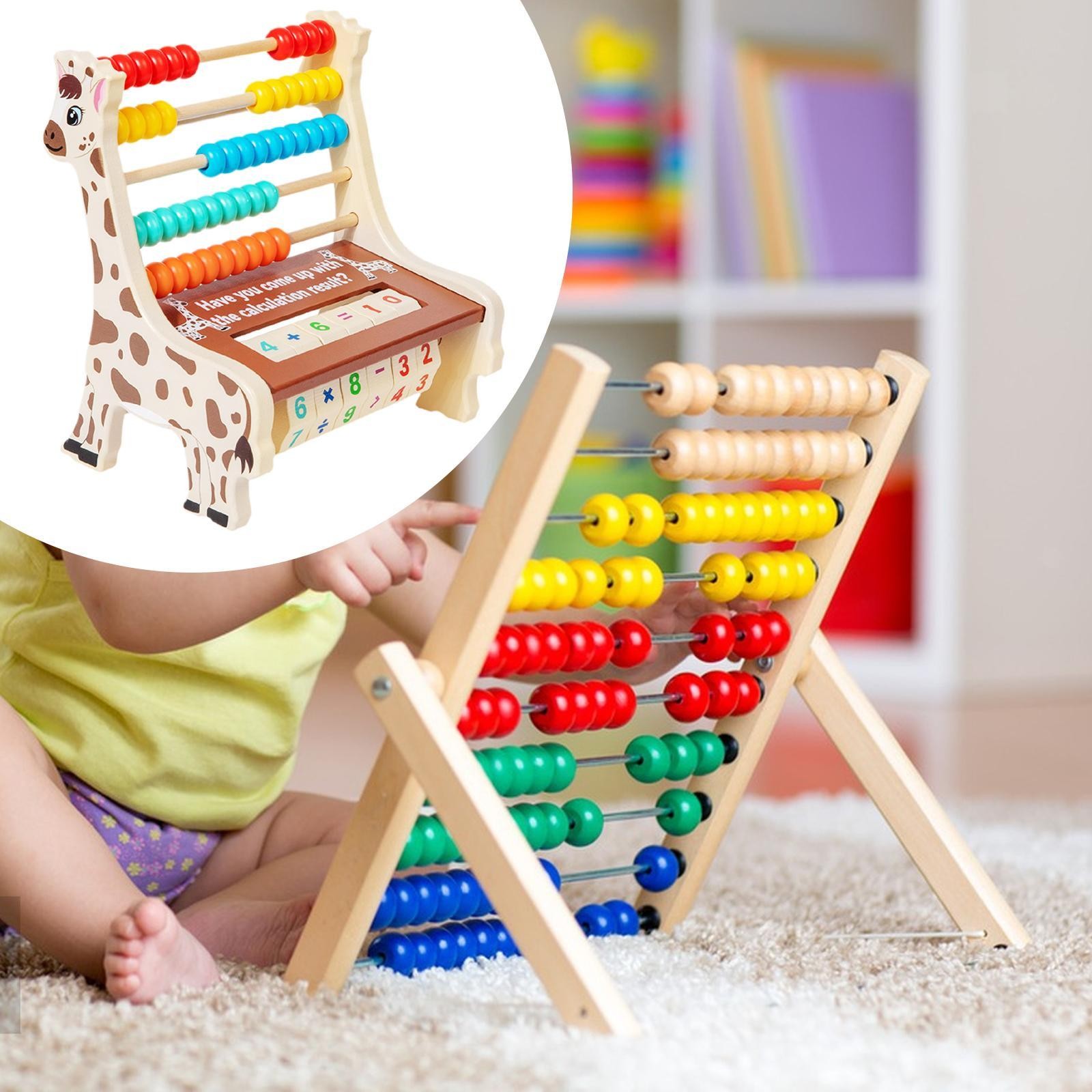 Wooden Abacus Math Teaching Tools Math Toy for 2 3 4 5 6 Years Old Toddlers
