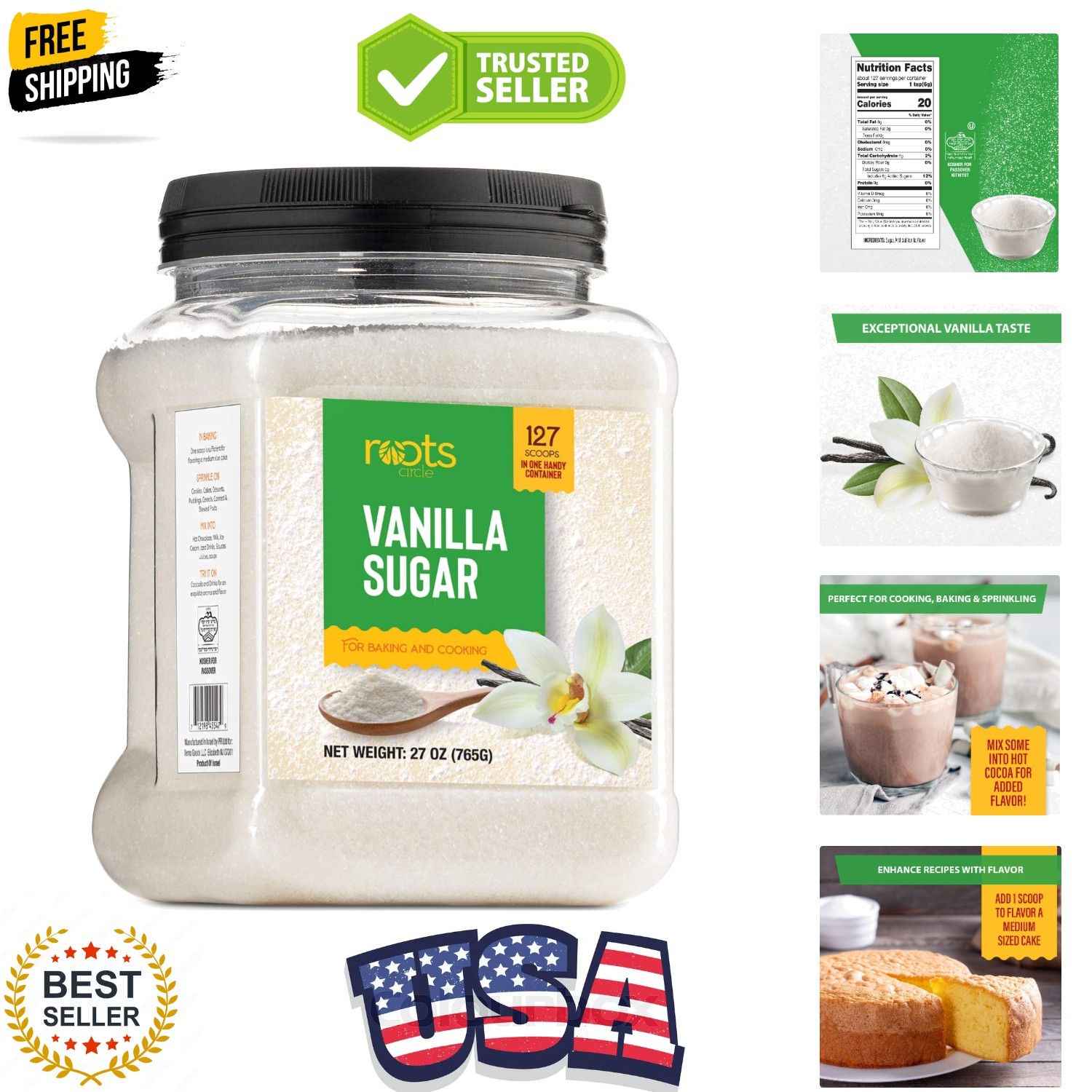 Vanilla Sugar for Baking | For Chefs, Home Cooking, Coffee, Cocktails, Cakes,…