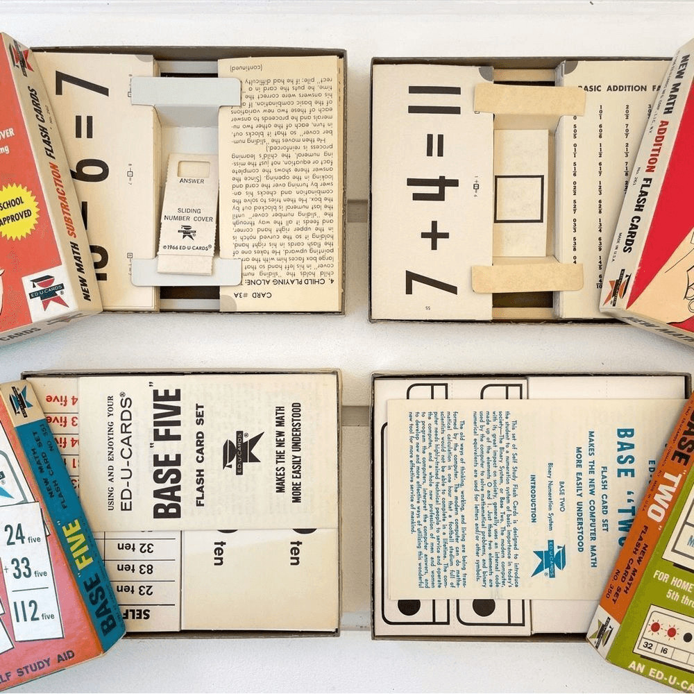 Vintage Math Ed-U-Cards Card Games Addition Subtraction Flash Cards Never Used
