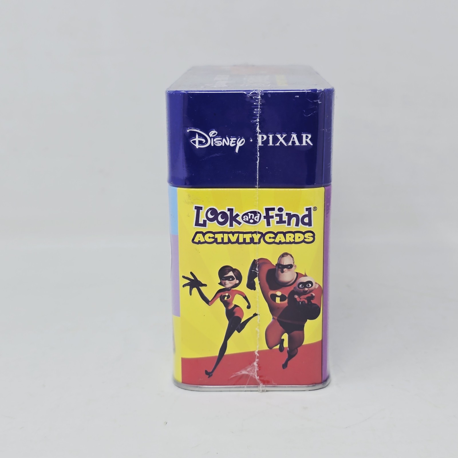 Disney Pixar Look and Find Activity Cards Metal Tin VG Kids Card Game New