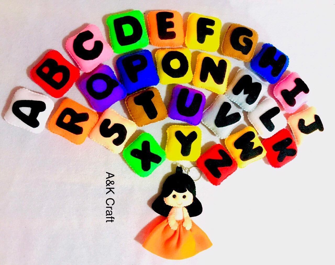 Alphabet Letters Felt Handmade Alphabet Set A-Z Nursery Help Soft Letters New