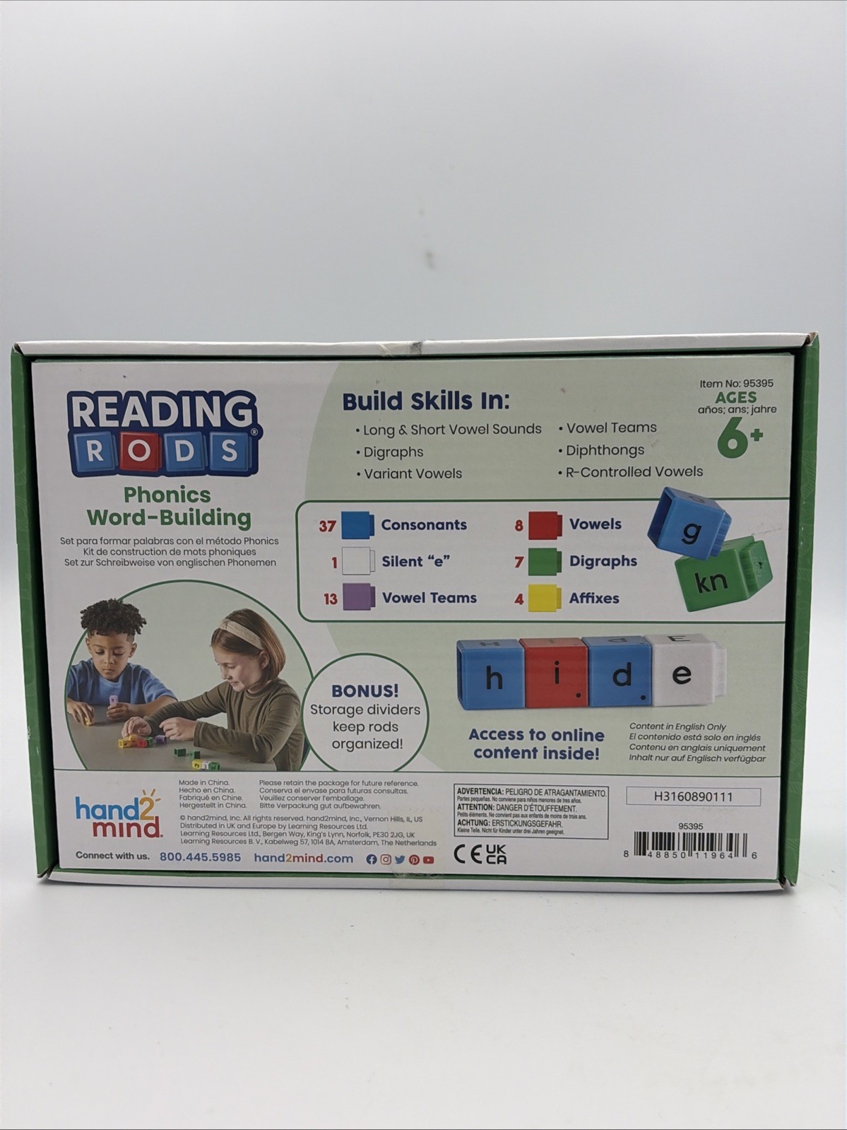 Learning Resources Reading Rods Phonics Word-Building, Learn to Read, Words