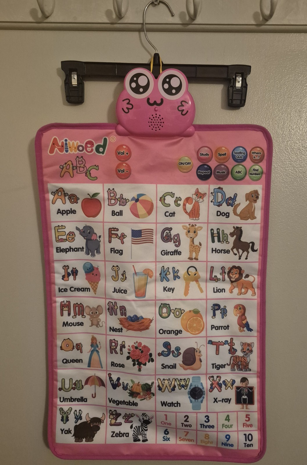 Electronic Interactive Double-Sided Alphabet Wall Chart, Talking ABC & 123