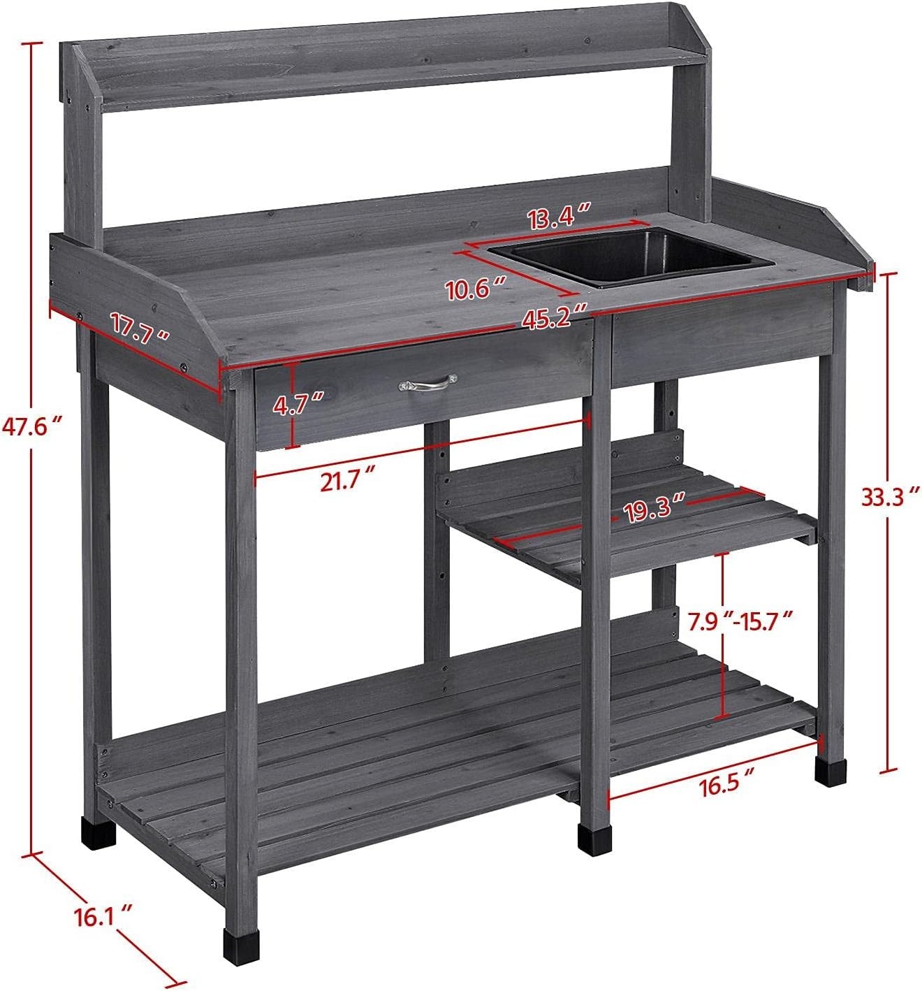 Outdoor Potting Bench Table Potters Benches Garden Workstation for Horticulture
