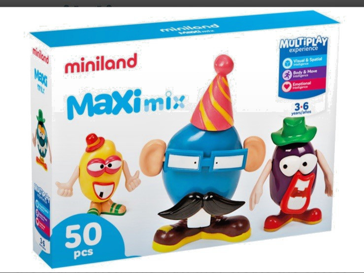 Miniland Maximix Educational Mr Potato Like Toy Build Funny Faces 37 Pieces
