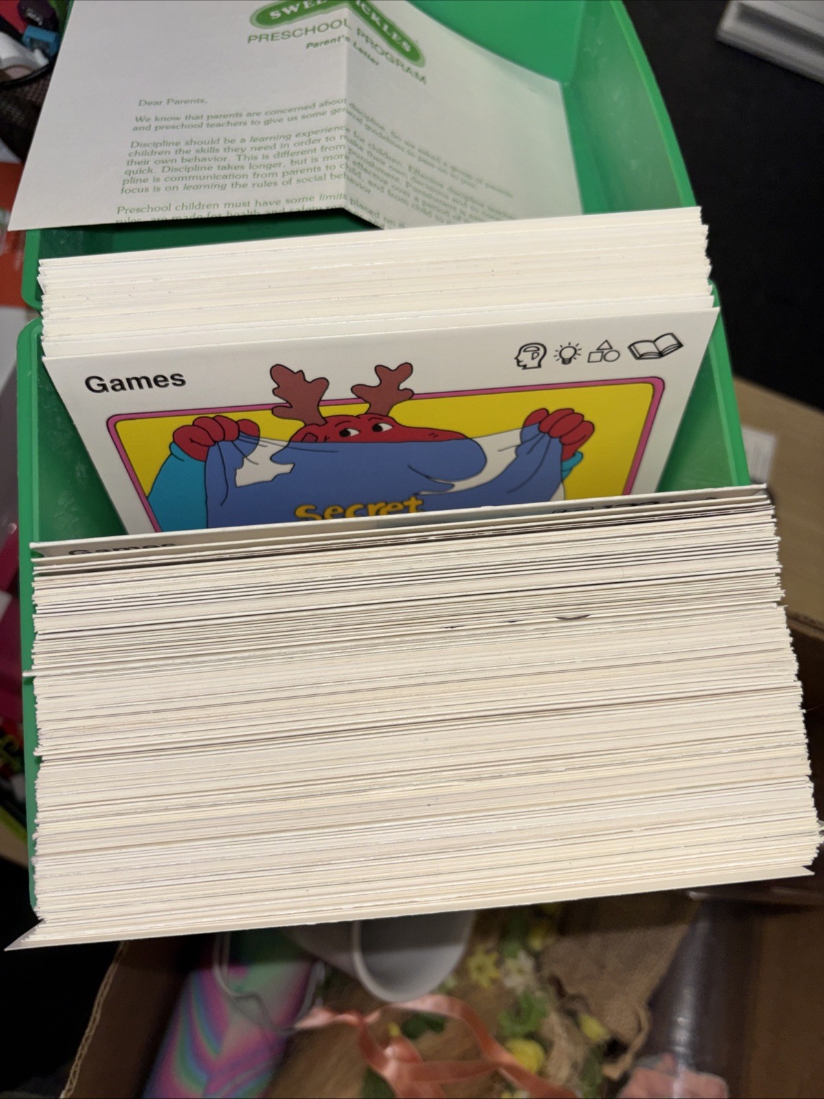 Vintage Sweet Pickles Preschool Program Learning Case Activity Bus With Cards