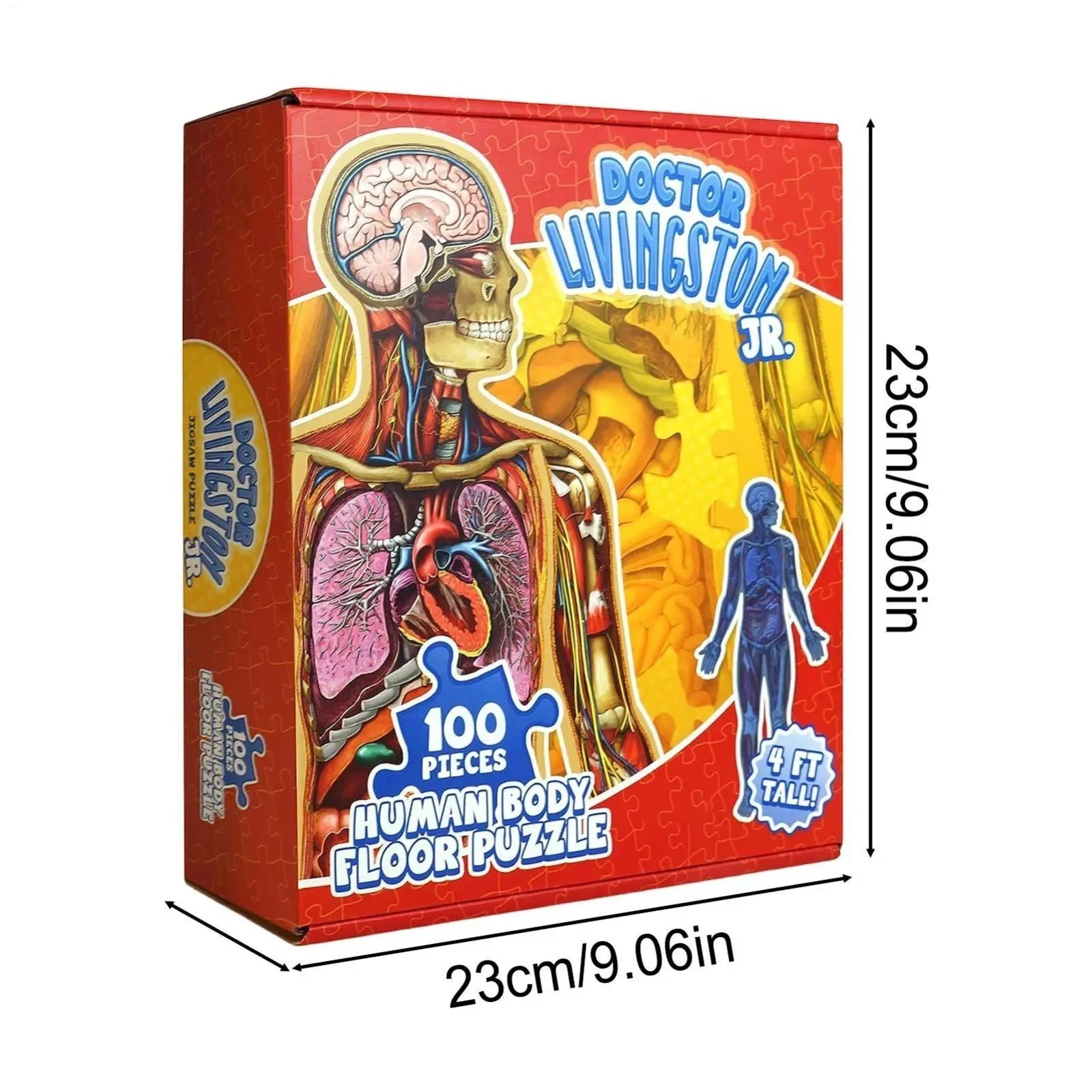 Human Anatomy 100 Piece Floor Jigsaw Puzzle, Unique Educational Science for Kids