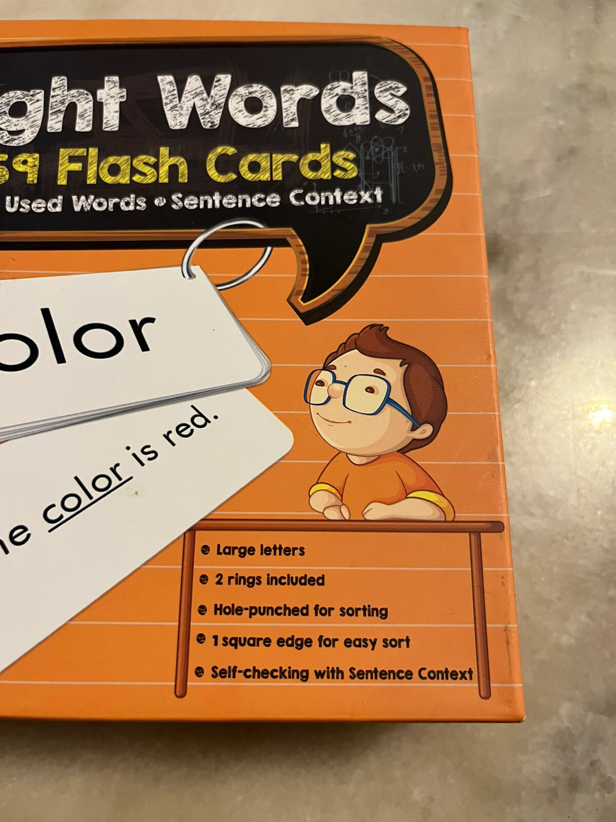 STAR RIGHT Education – 169 Sight Words & Sentences Flash Cards,with 2 Rings -NEW