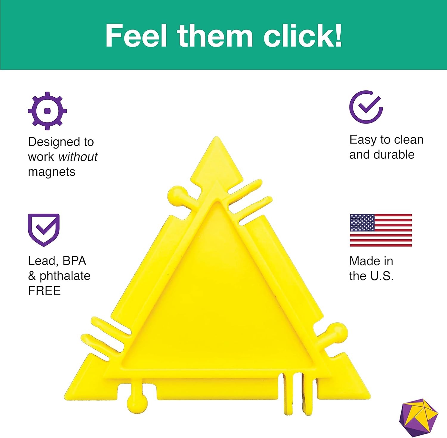 Geometiles 3D Building Set for Learning Math 96 Pieces Snap Together