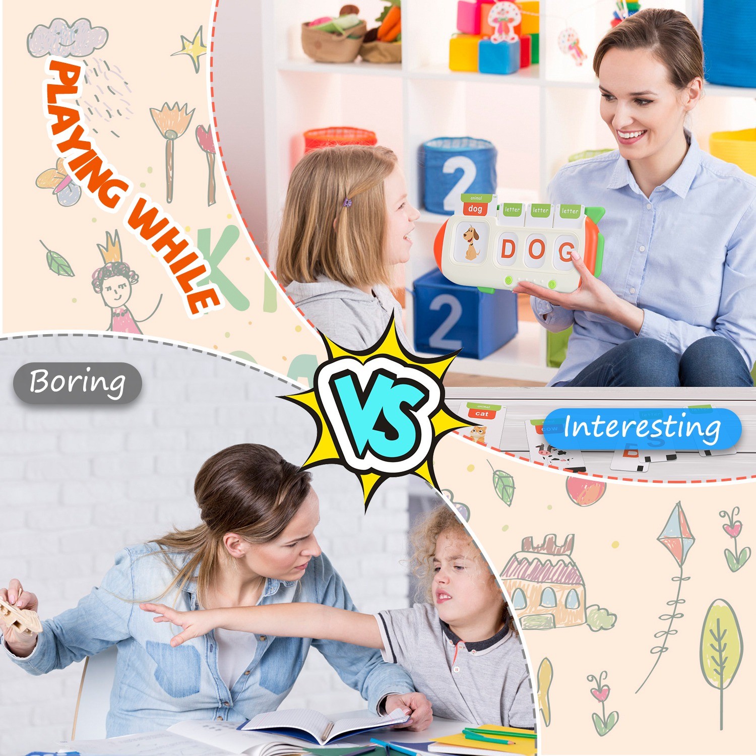 Talking Flash Cards Math Manipulative Toddler Educational Toys for 3+ Years Old