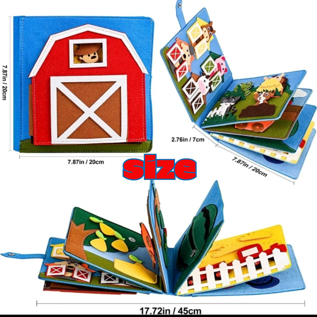 Busy Board Farm Animal Storytelling Activity Quiet Book Montessori Sensory Toy