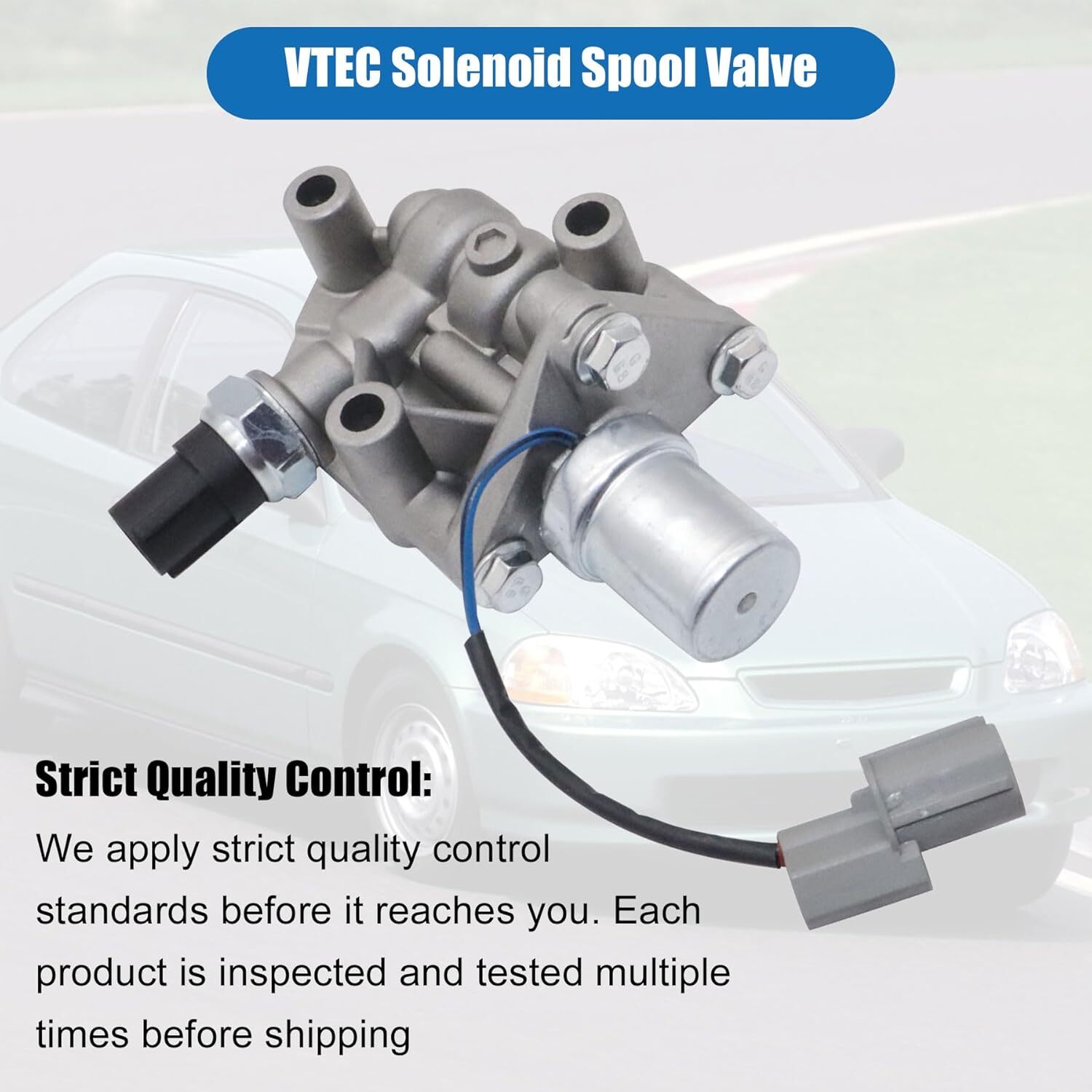 XQSMWF VTEC Solenoid Spool Valve With Gasket Compatible with Honda Civic 1.7L
