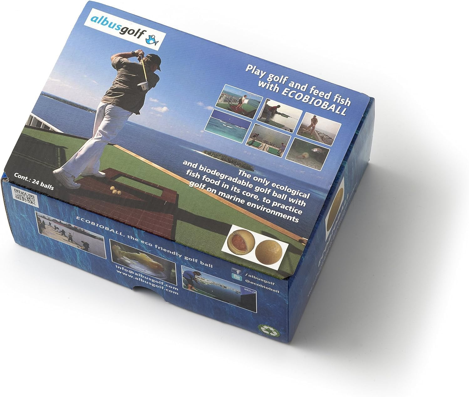 24 ECOBIOBALL Ocean-Friendly Golf Balls with Fish Food Core | Sustainable Swings