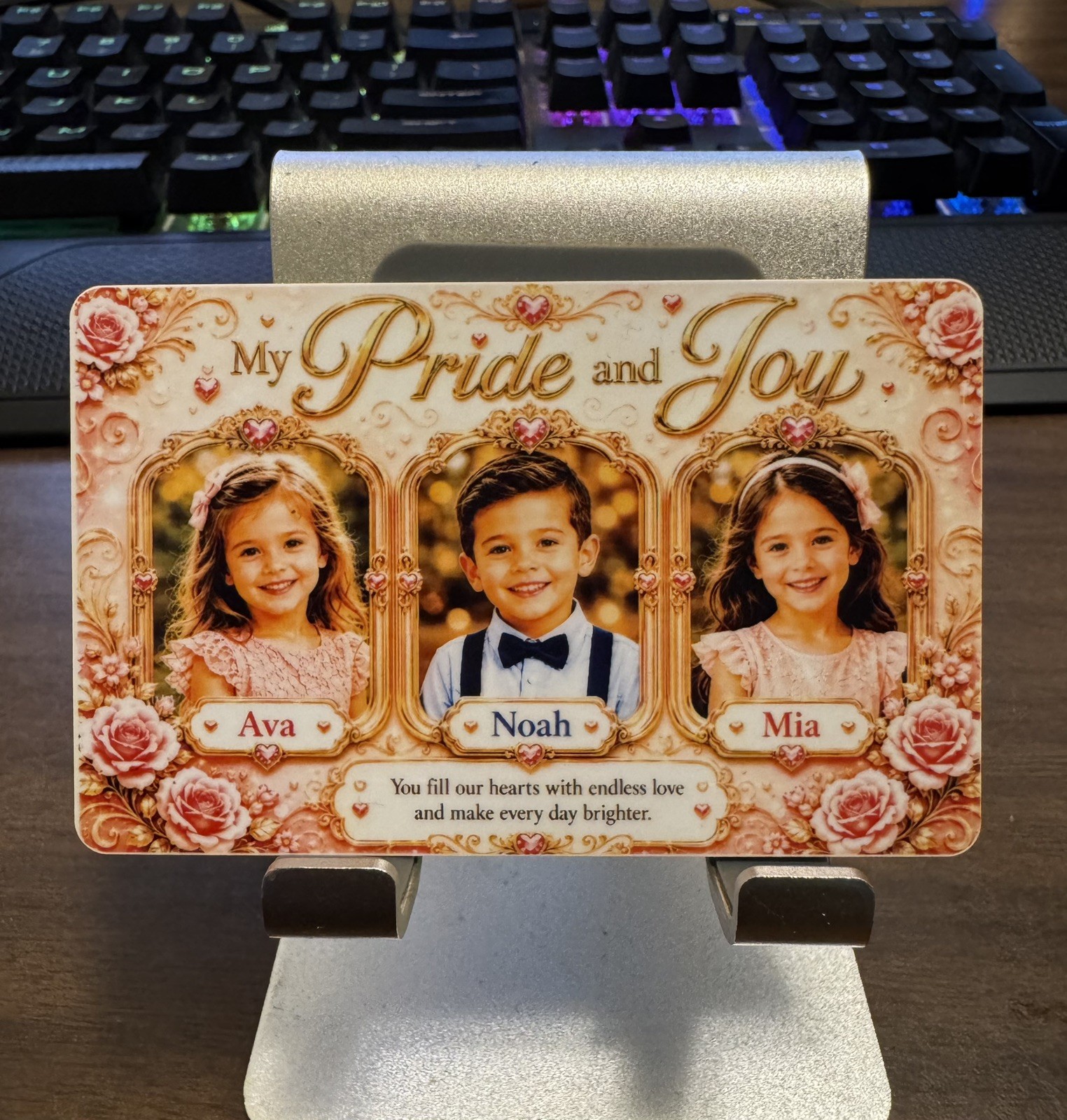 Custom Family Portrait Novelty PVC Card – Personalized Keepsake Gift