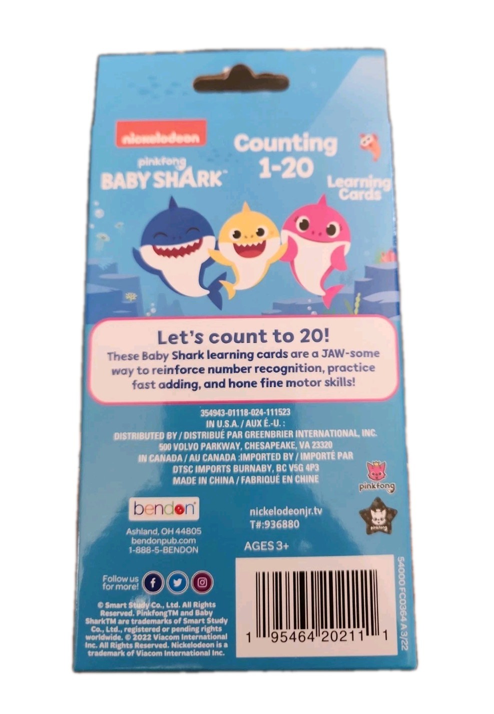 Nickelodeon Baby Shark – Counting 1-20 – Learning 36 Flash cards