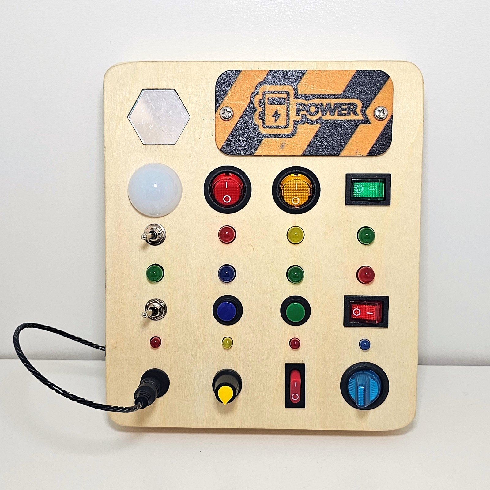 Wooden Montessori Busy Board for Toddlers LED Light-Up *Tested & Working*