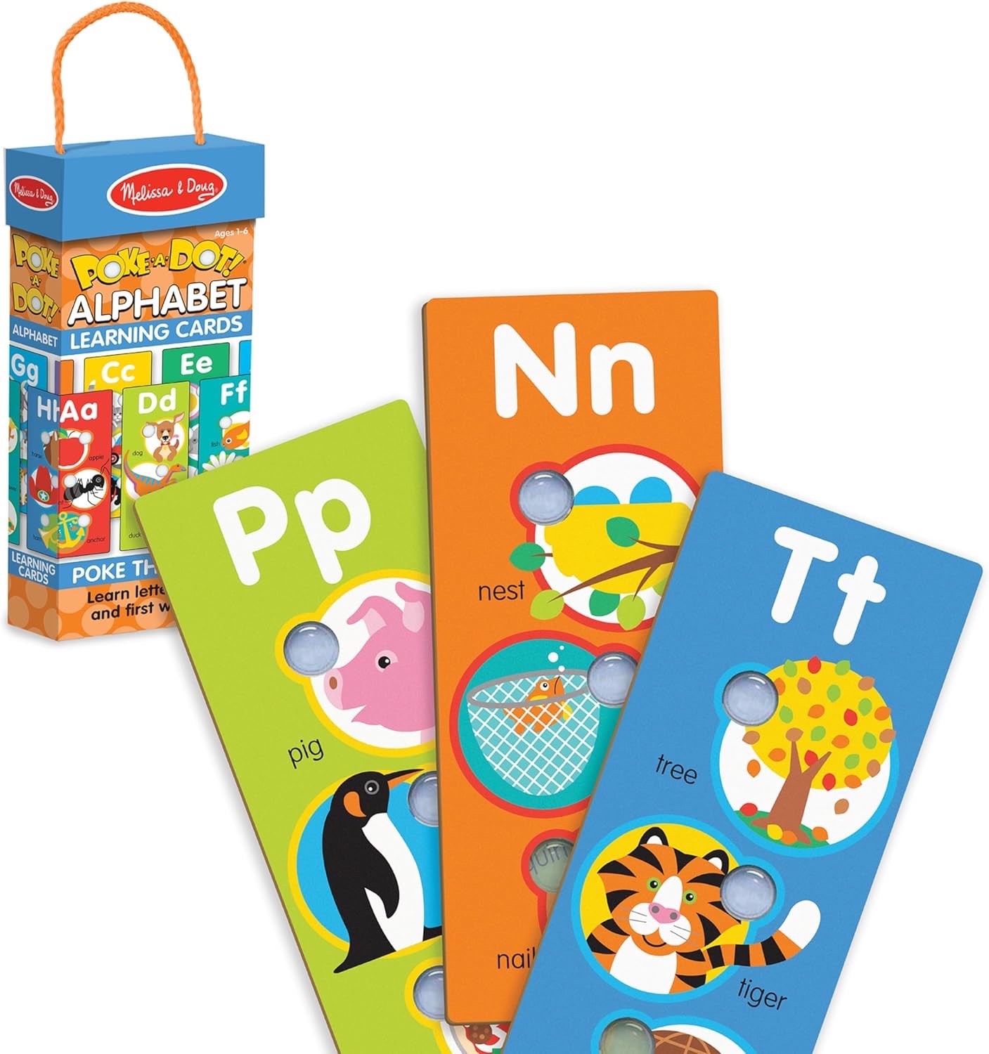 Melissa & Doug Poke-a-Dot! Alphabet Jumbo Learning Cards, 13 Double Sided