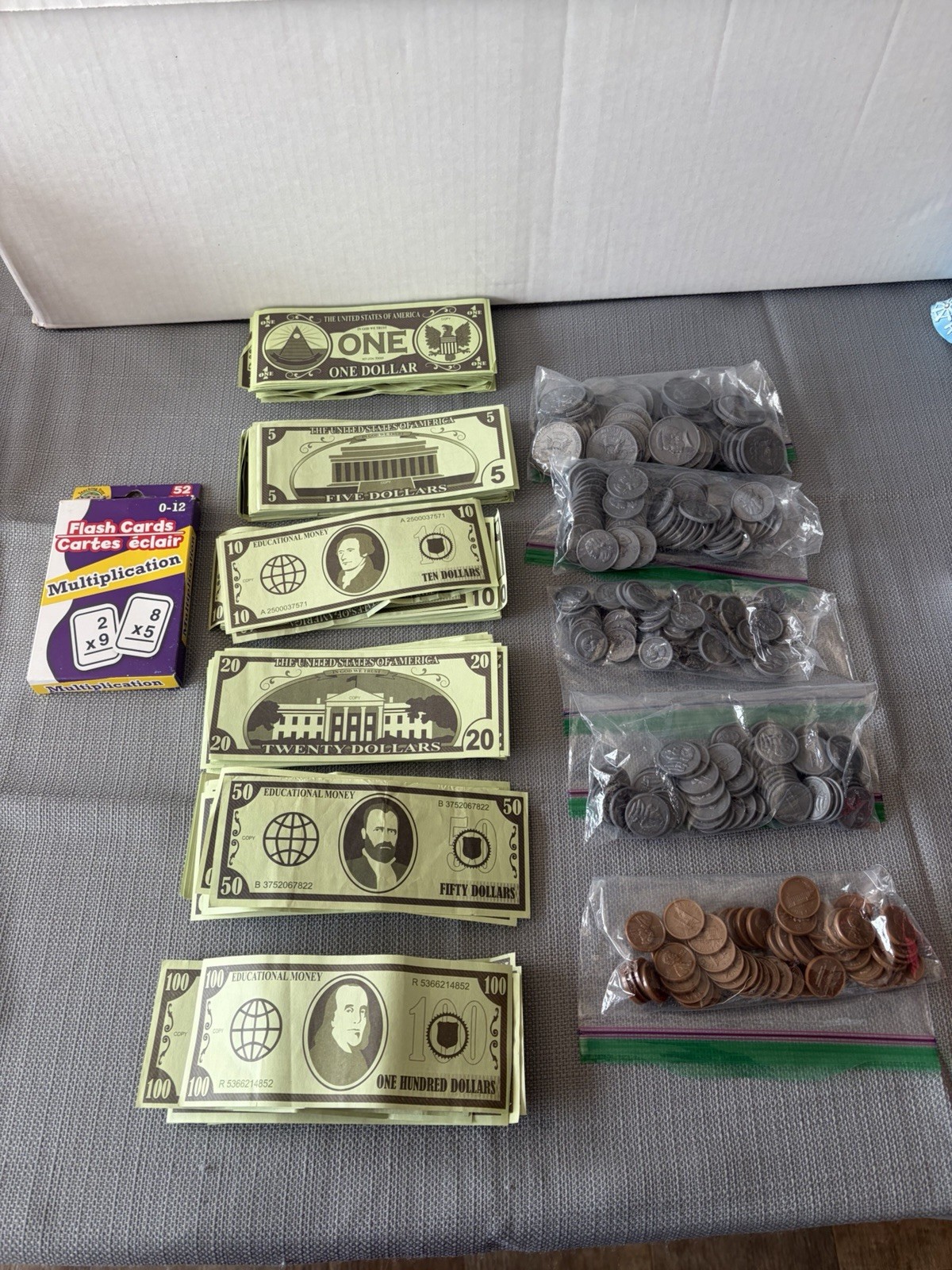 Play Money and Coins With Flash Cards