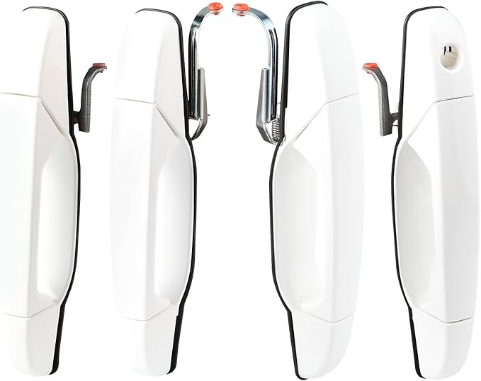 JDMON White Exterior Door Handle Set Replacement for Chevy Silverado GMC Sierra