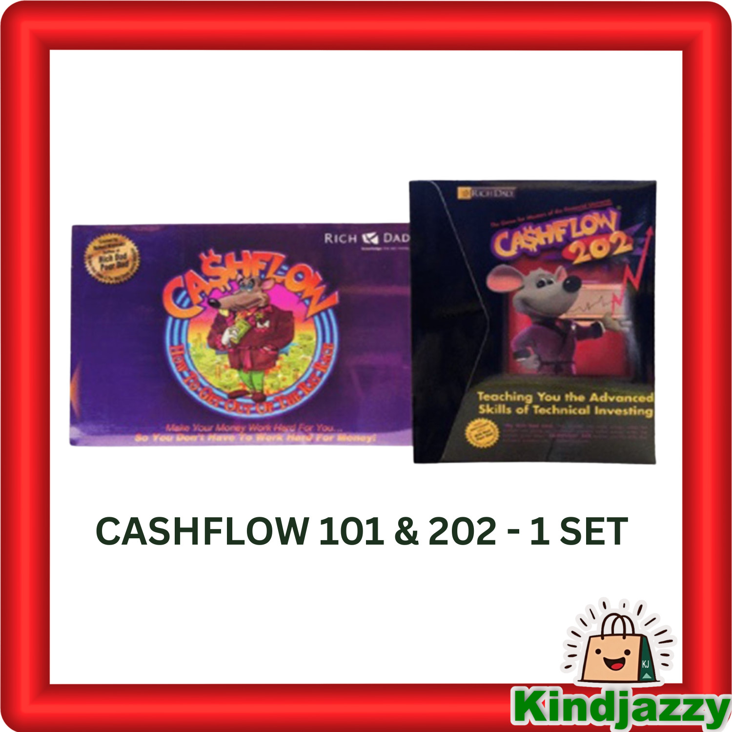 Rich Dad Invest Cashflow 101 & 202 Board Game by Robert Kiyosaki Educational Toy