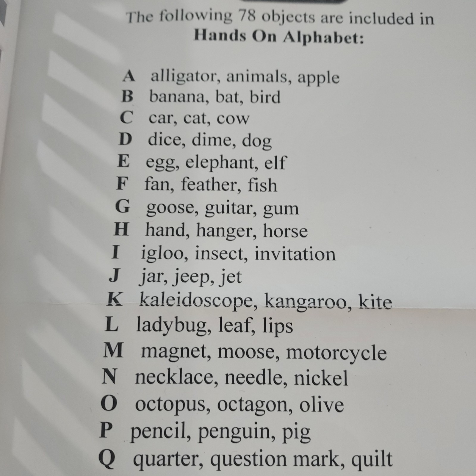 Primary Concepts Alphabet Objects Set PC-2033 Montessori Phonics New In Bag Mini