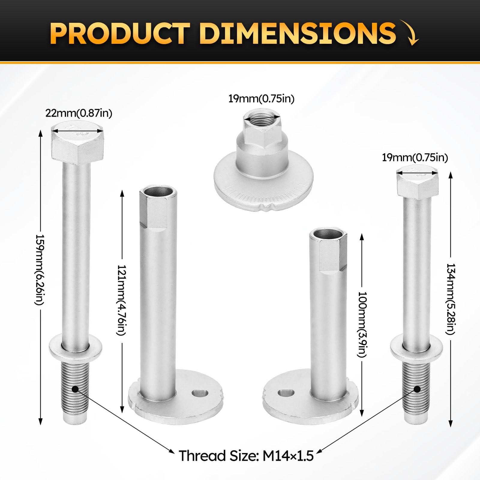 Upgrade Alignment Camber Adjust Bolt Kit 10.9 Grade for 3/8 in