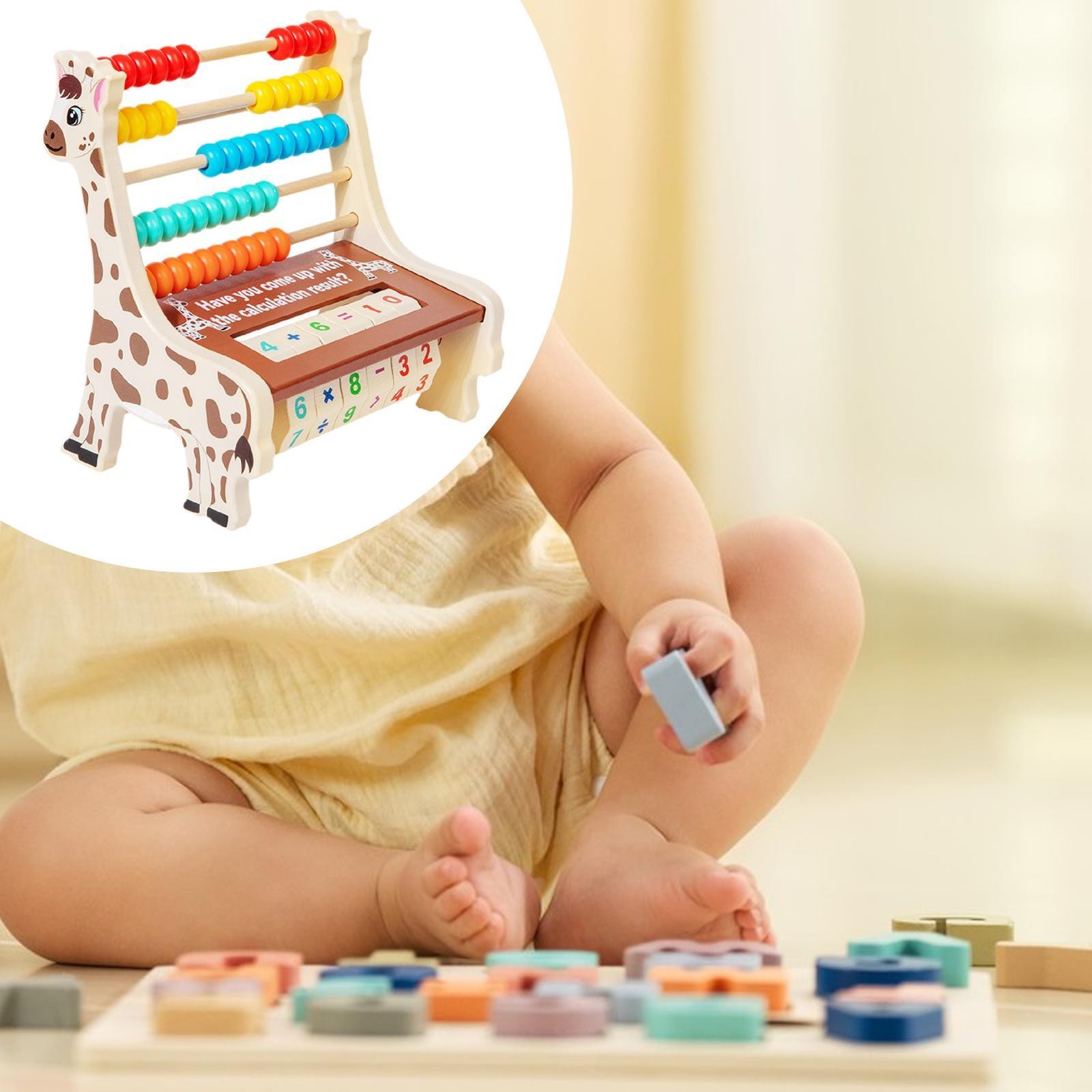 Wooden Abacus Math Teaching Tools Math Toy for 2 3 4 5 6 Years Old Toddlers