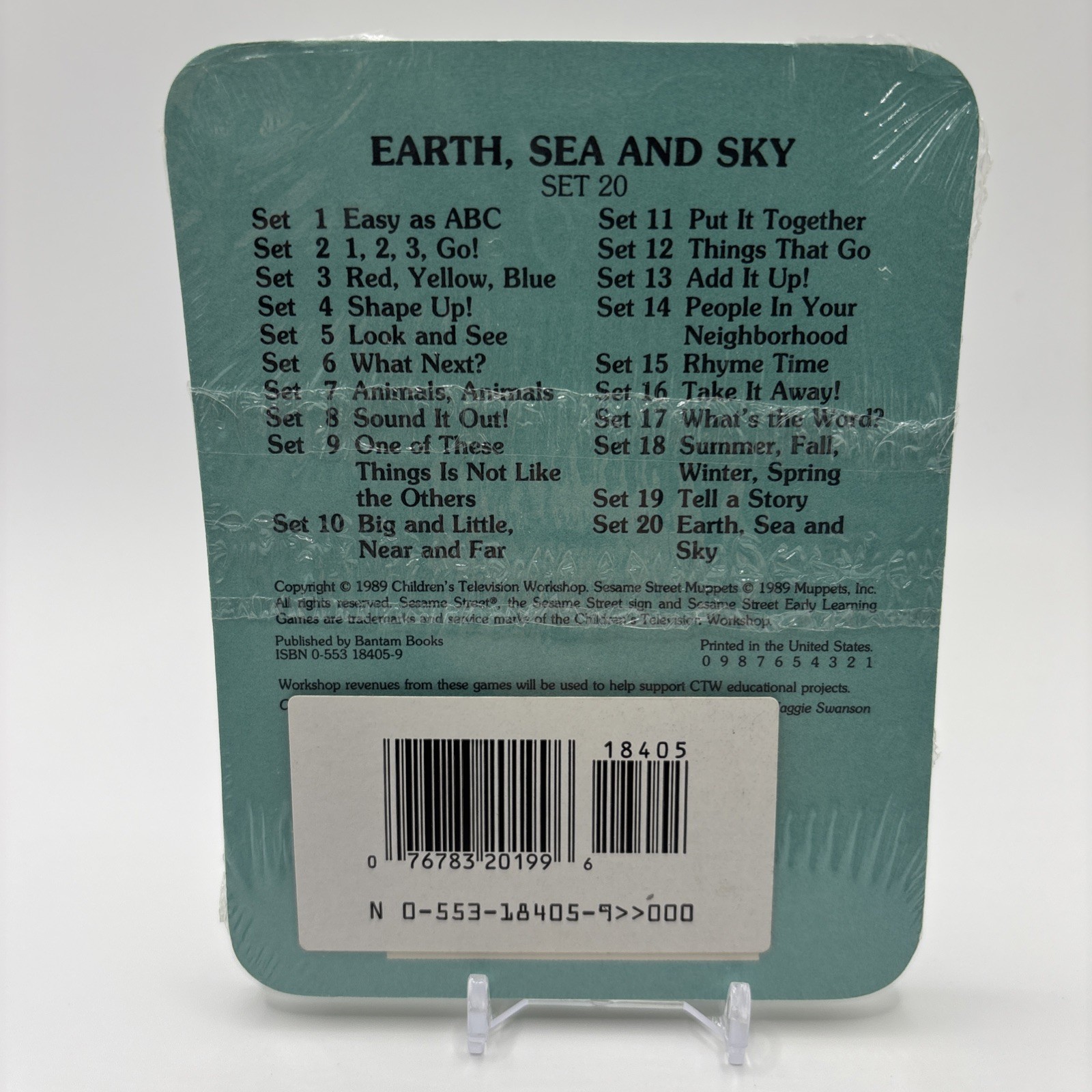 1989 Sesame Street Muppet Early Learning Games Card Set #20 REPLACEMENT SEALED
