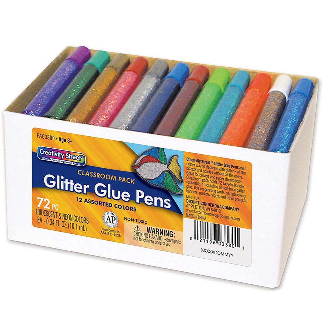 Creativity Street Glitter Glue Pen Class Pack 72pc