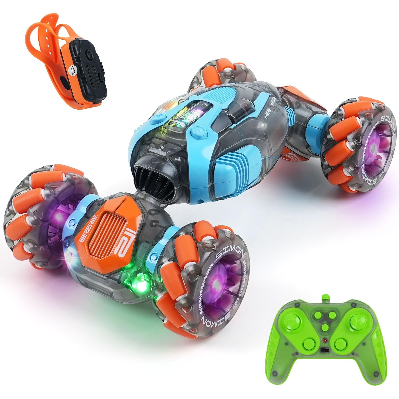 MagicKidz Gesture Sensing RC Stunt Car for Kids – Birthday Gifts for Boys 5 6…