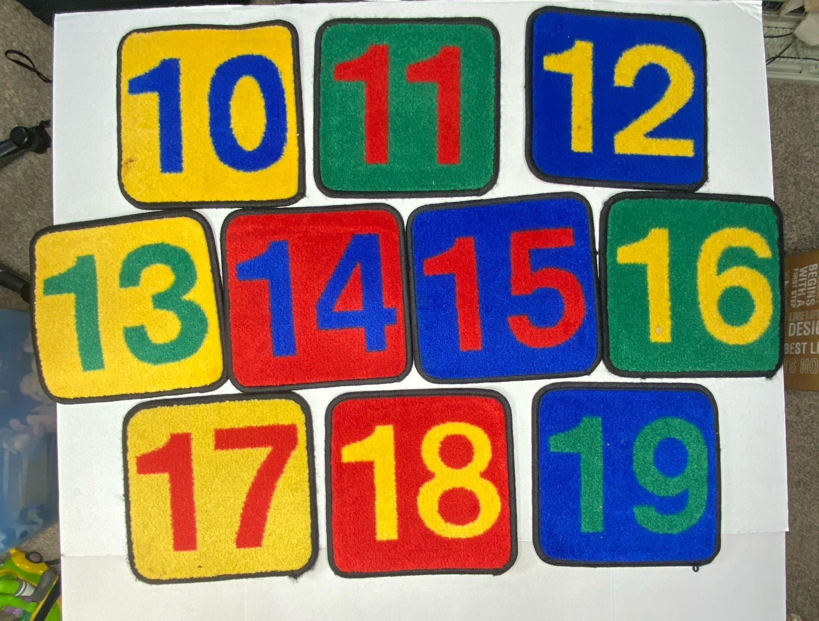 Lot 50 Number Carpet Squares Classroom Preschool Rug Tiles Floor Mat School 12”