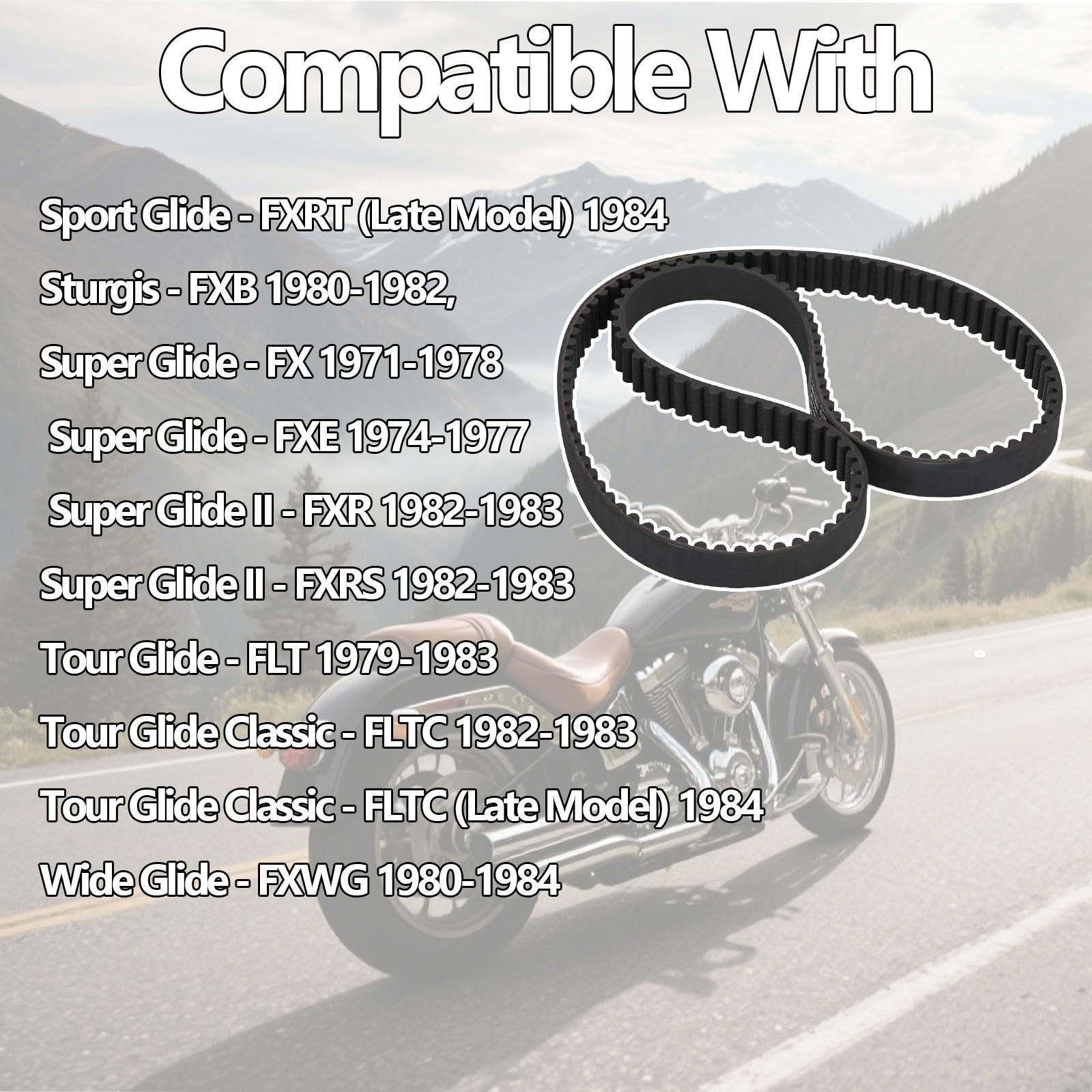Primary Drive Belt BDL-30853-ST 8mm 1 1/2″ 132 Tooth Compatible with Harley-D…