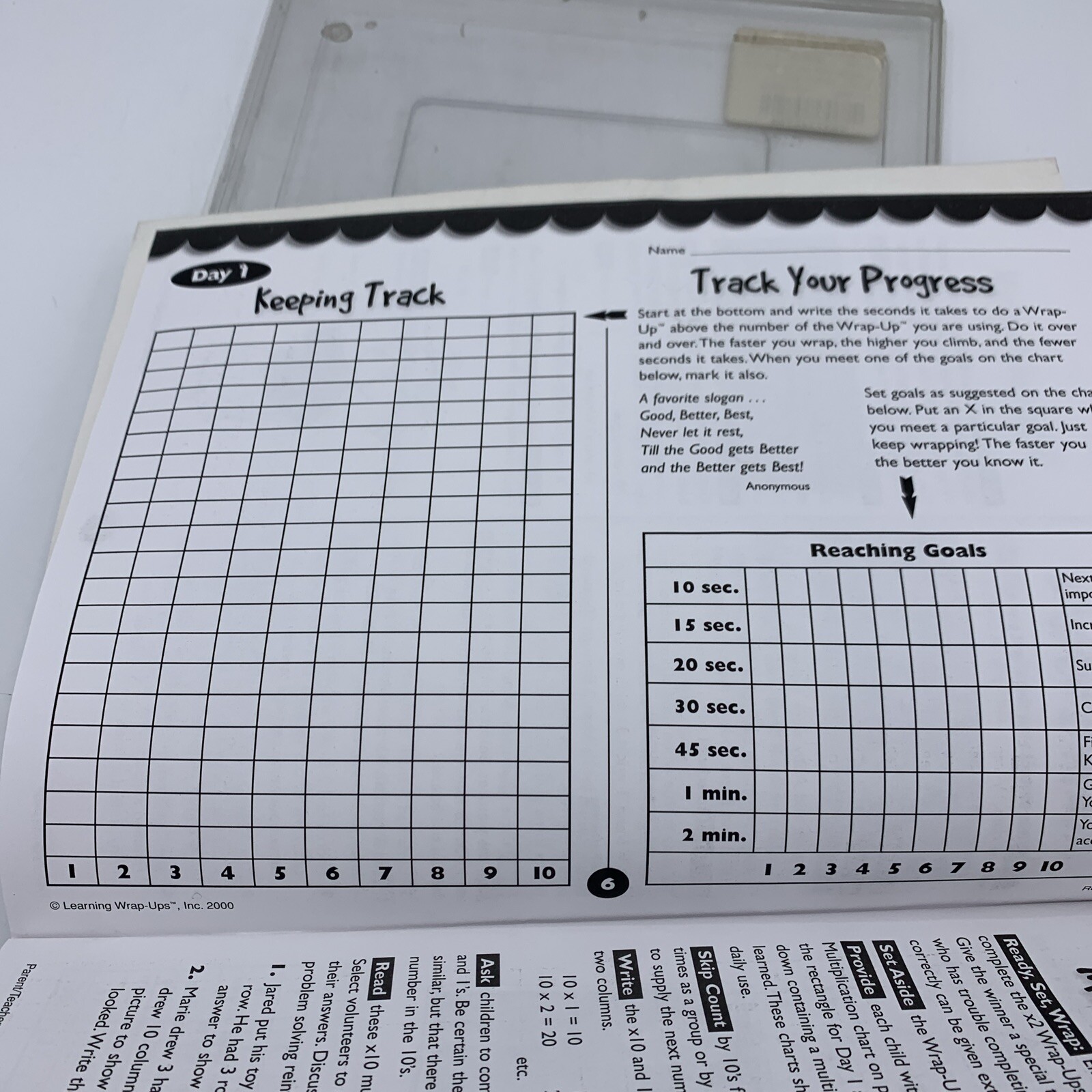 Educational Wrap Ups 10 Days to Multiplication Mastery Home School/Classroom
