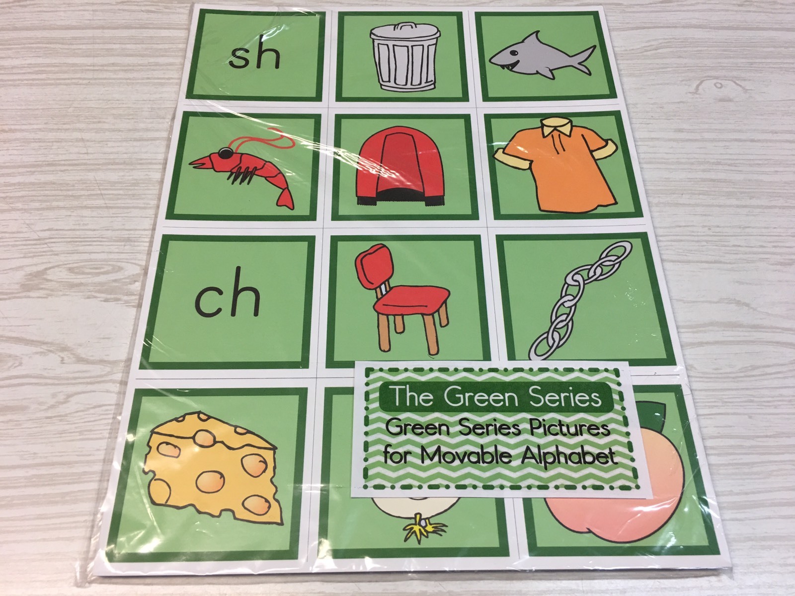 The Green Series – Pictures For Movable Alphabet – Montessori