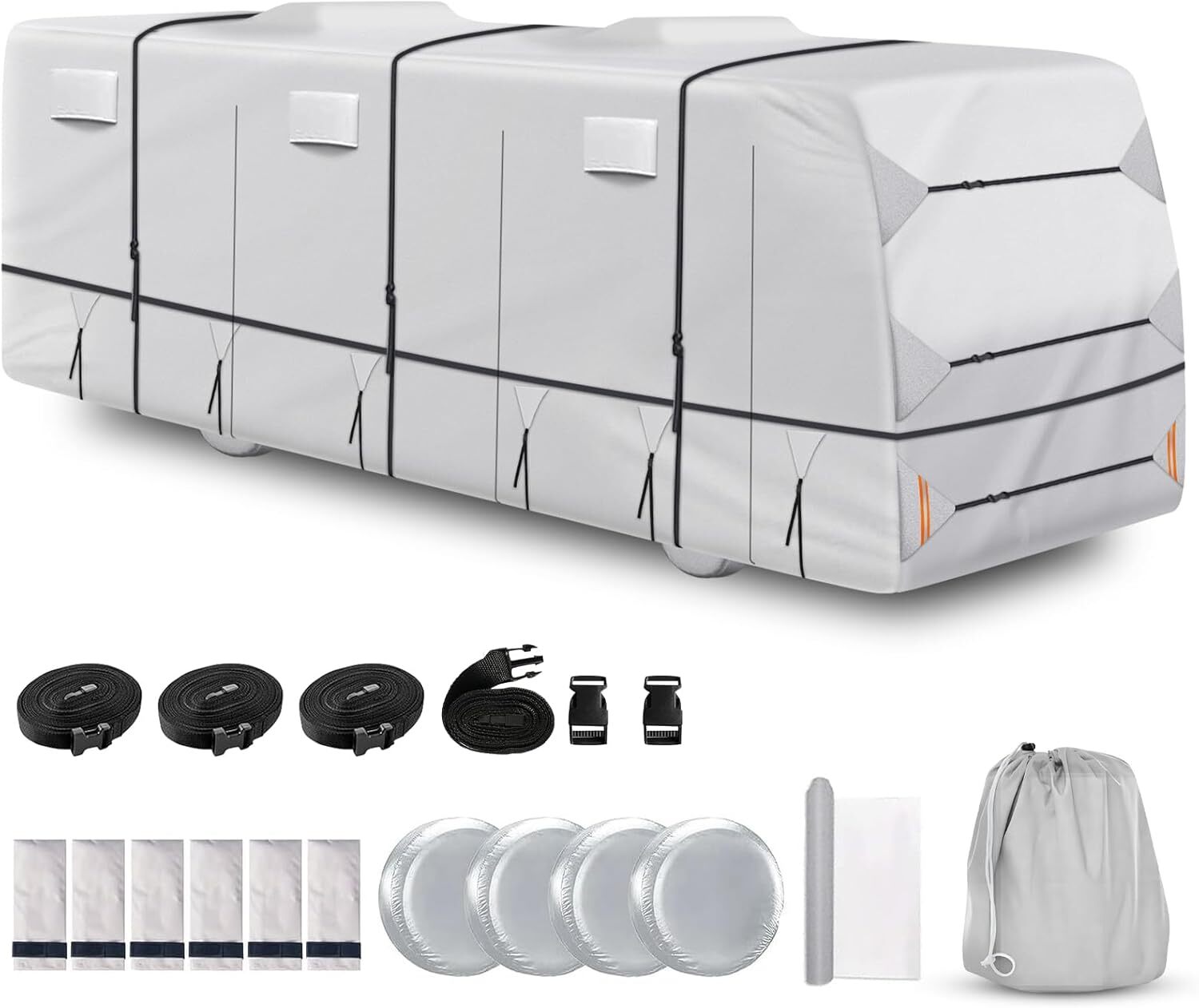 420D Top Class A RV Cover Fits 33′-37′ Waterproof Rip-Resistant Anti-UV