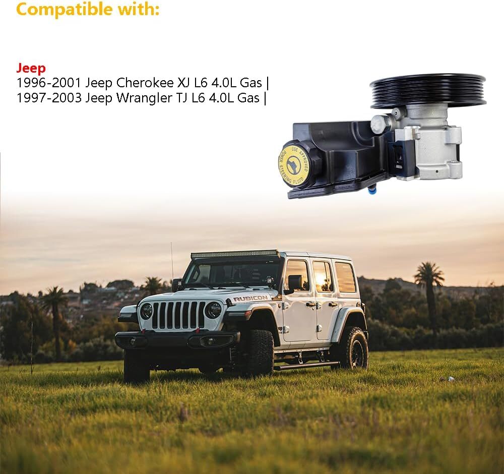 Power Steering Pump 20-38771 with Reservoir | Fit for Jeep Cherokee XJ