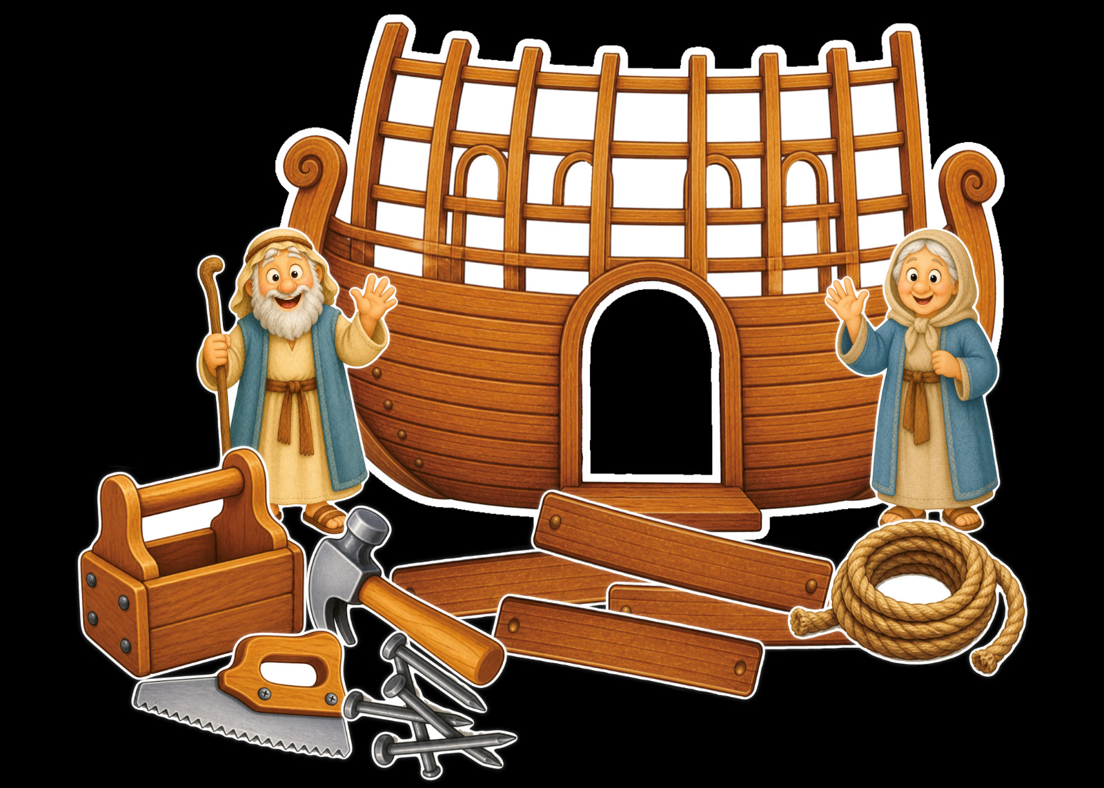 Who Built the Ark?/Noah’s Ark 53-pc Flannel Felt Board Story