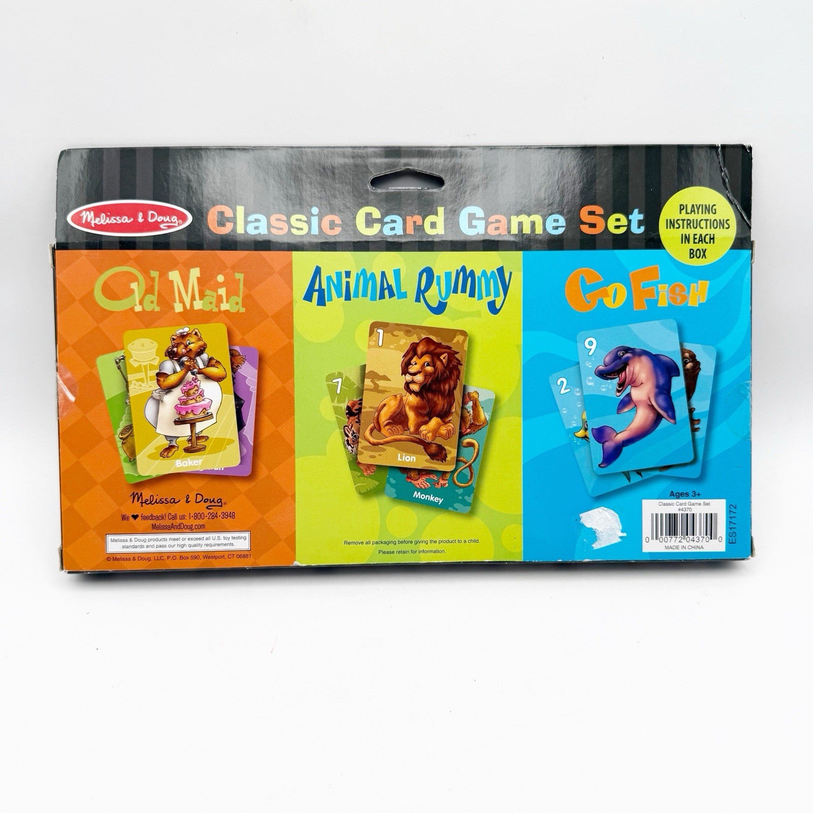 Melissa and Doug Animal Card Game Set Old Maid Go Fish Rummy for Kids 3+