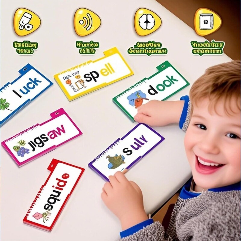 30pcs Letter Sounds Flash Cards Flip Books To Boost Preschoolers Reading Skills
