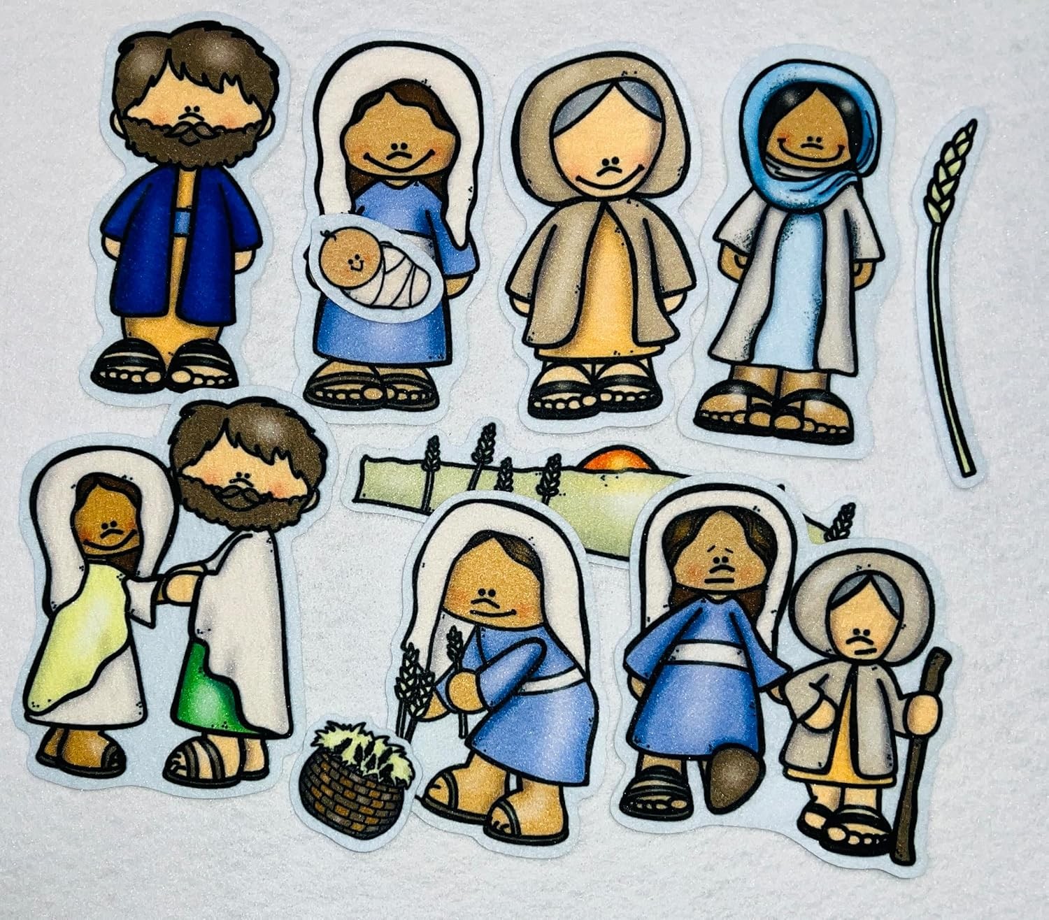 Ruth Naomi Felt Figures Old Testament Bible Story Characters Flannel Board
