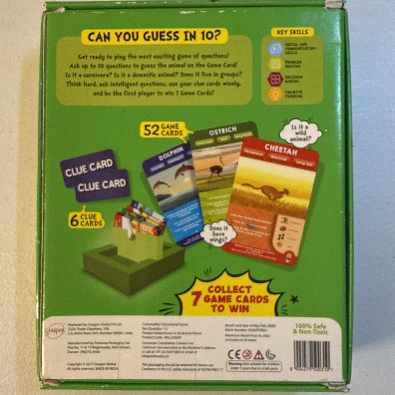 Skillmatics GUESS IN 10 Animal Planet ~Family Card Game 2-6 Players 6+ ~COMPLETE