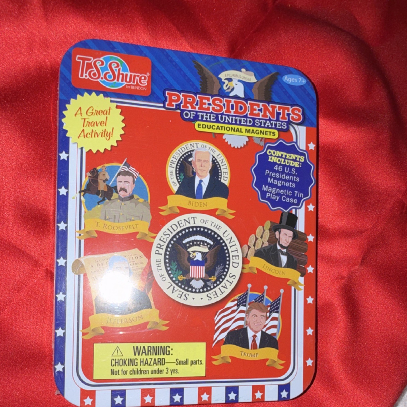 T.S. Shure Presidents of the United States Educational Magnets Tin Set, 46pcs
