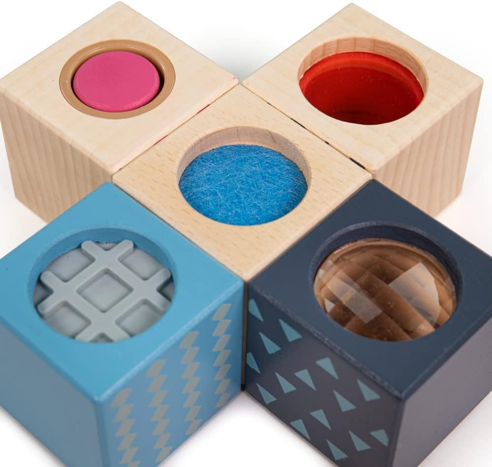 Bigjigs Toys, FSC Certified Sensory Blocks, Wooden Toys, Sensory Toys, Baby Toys
