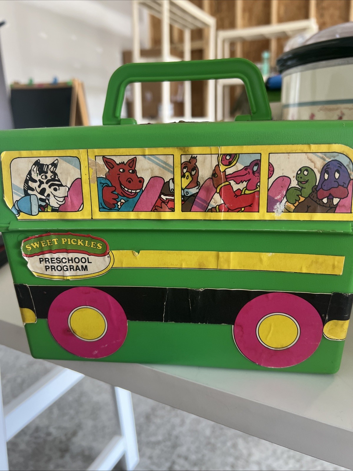Vintage Sweet Pickles Preschool Program Learning Case Activity Bus (empty)