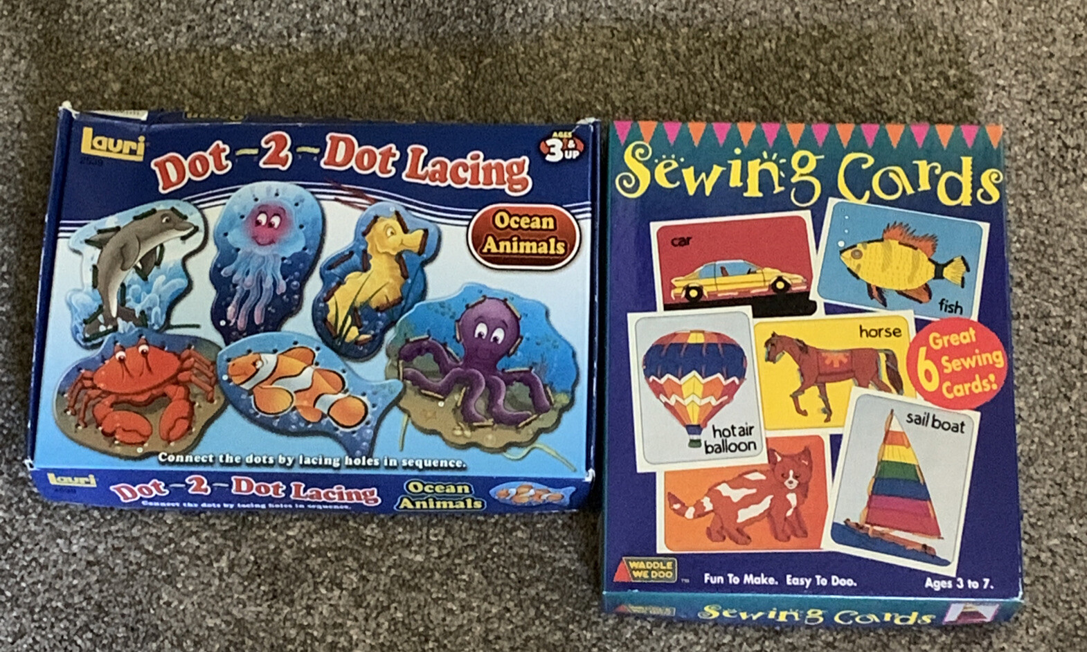 Lauri Dot to Dot Lacing Cards: Ocean Animals With Sewing Cards Boxes Lot