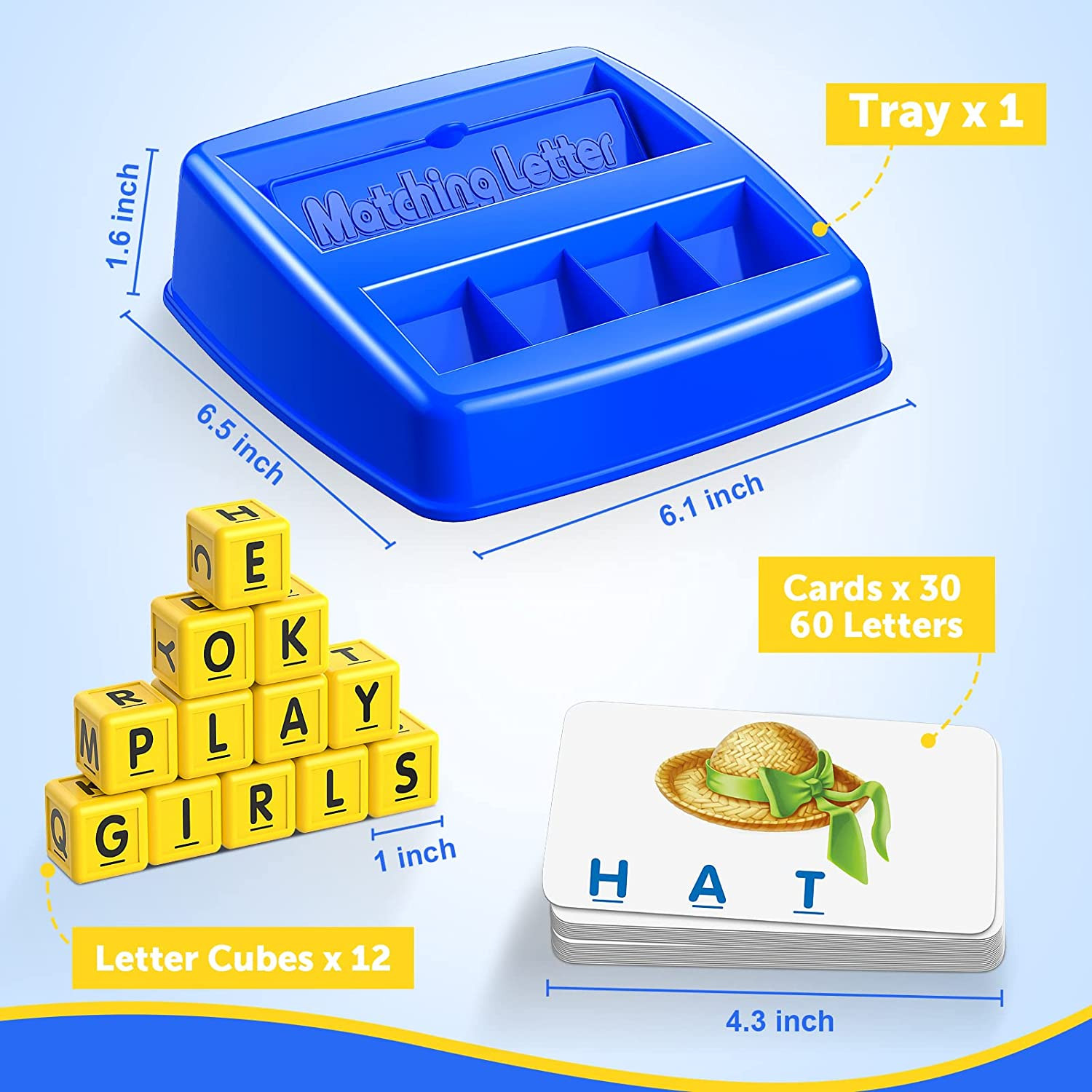 Learning Games for Kids Ages 3-8, Matching Letter Game for Kids Toys Ages 3-8 Ed